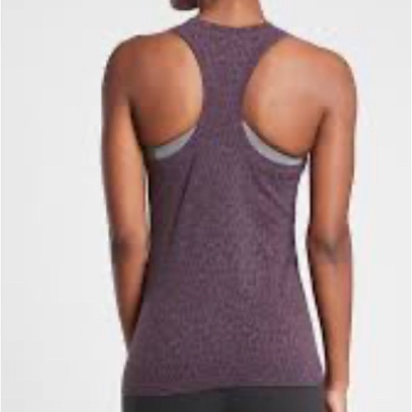 ATHLETA SEAMLESS SPARKLY PURPLE RECERBACK TANK - Picture 3 of 9